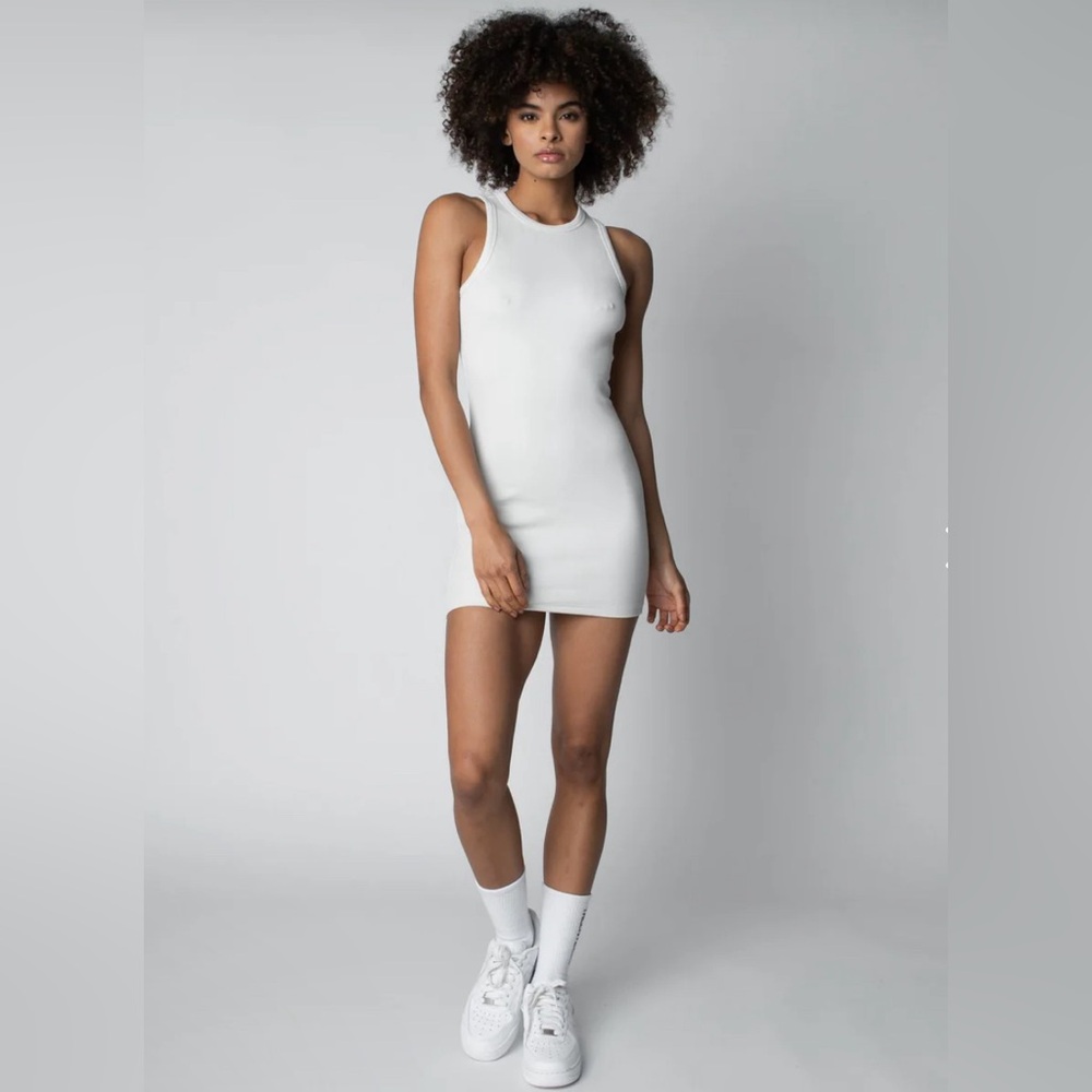 NWT TALENTLESS RIB HIGH-NECK CONTOUR DRESS BONE Extremely Soft!